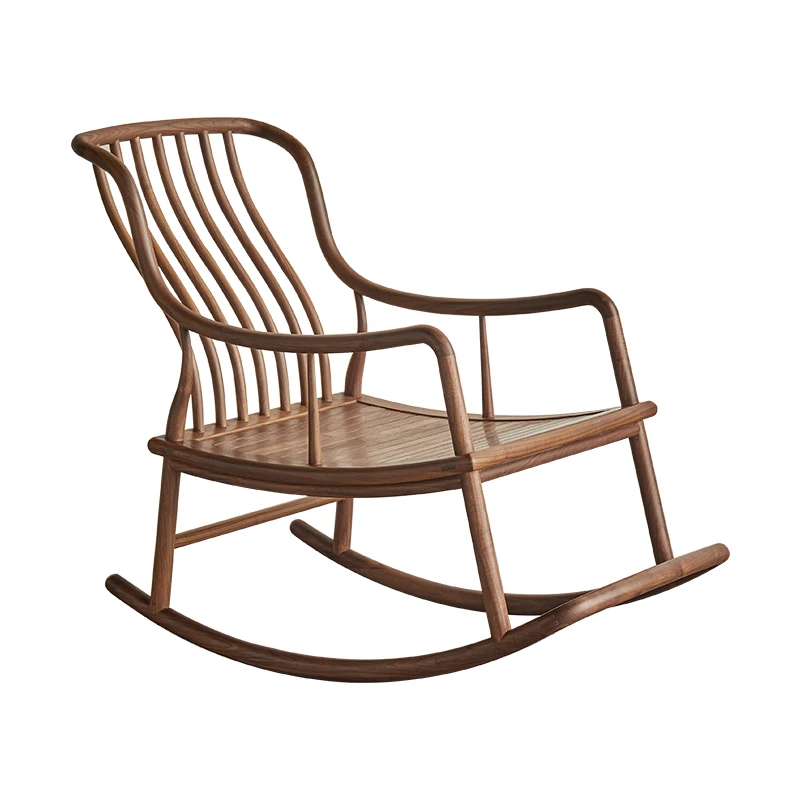 New Chinese black walnut solid wood rocking chair balcony home leisure adult recliner
New Chinese black walnut solid wood rocking chair balcony home leisure adult recliner