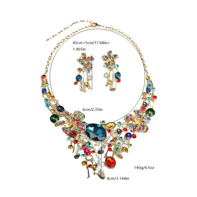 Accessories Necklace Set Flower Glass Crystal Necklace Earrings Set Bridal Accessories
Accessories Necklace Set Flower Glass Crystal Necklace Earrings Set Bridal Accessories