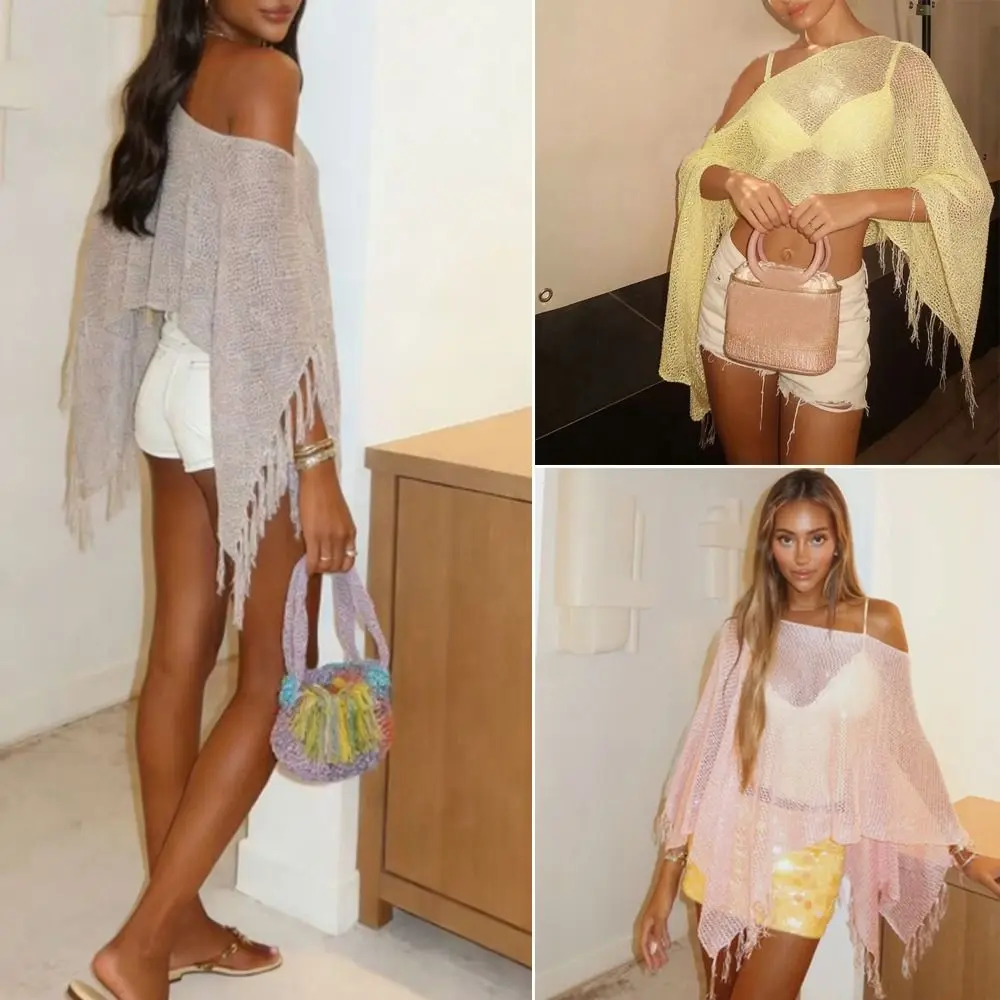 Knit Tassel Knit Poncho Top Shimmer Asymmetrical Off Shoulder Crochet Shawl Sheer Crochet Mesh One Shoulder Sheer Poncho
Knit Tassel Knit Poncho Top Shimmer Asymmetrical Off Shoulder Crochet Shawl Sheer Crochet Mesh One Shoulder Sheer Poncho
