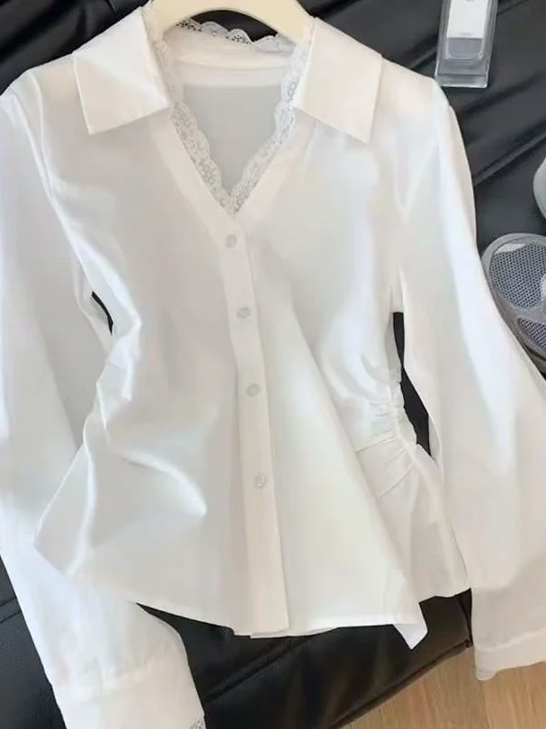 plus Size Lace Splice White Shirt Women Elegant V Neck Long Sleeve Waist Cinched Blouse Top Commute Style Ladylike Polyester ...
plus Size Lace Splice White Shirt Women Elegant V Neck Long Sleeve Waist Cinched Blouse Top Commute Style Ladylike Polyester ...