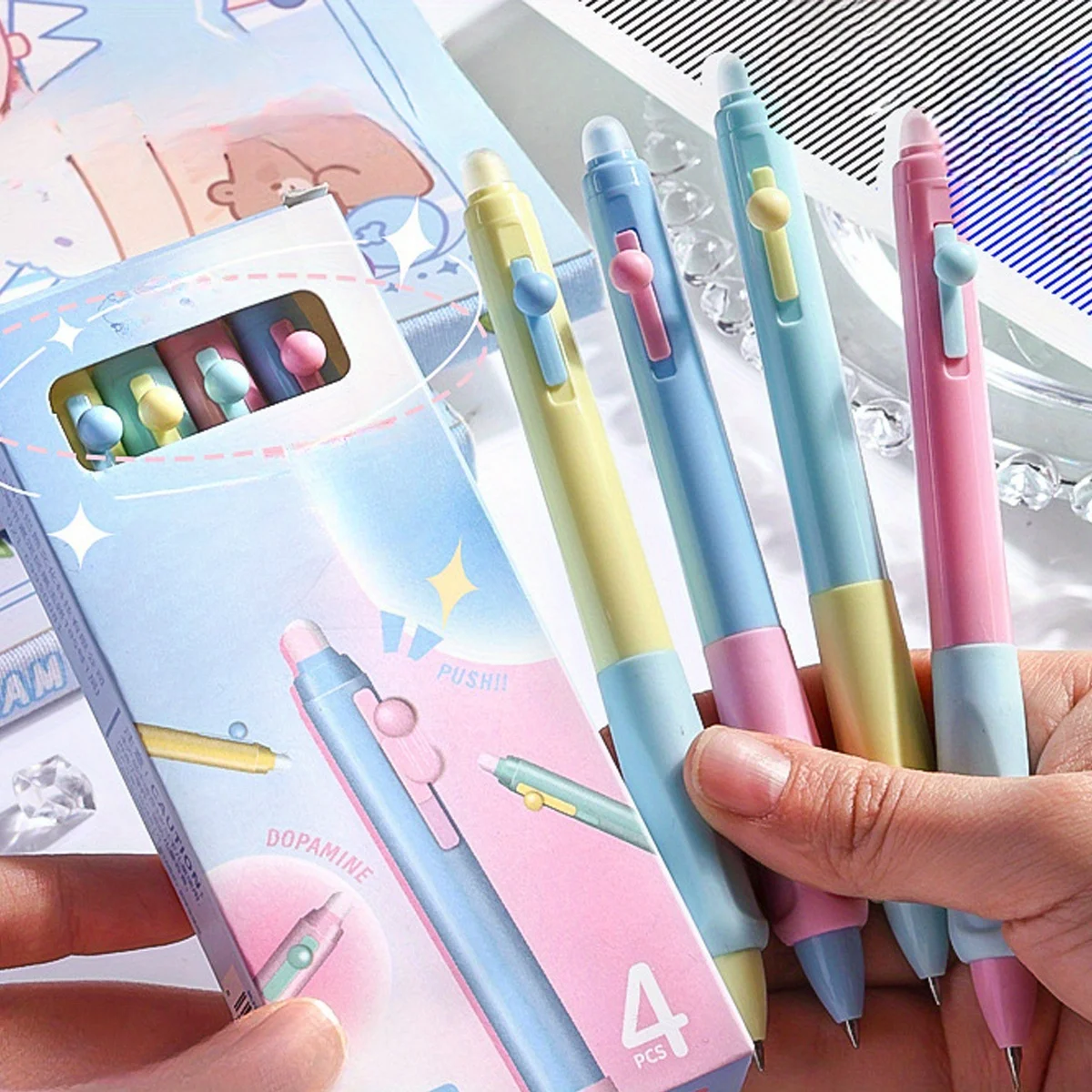 4pack Black/Blue Ink for Completing Sudoku and Crosswor Retractable Erasable Gel Pens Fine Point 0.5 mm, No Need for White Out
4pack Black/Blue Ink for Completing Sudoku and Crosswor Retractable Erasable Gel Pens Fine Point 0.5 mm, No Need for White Out