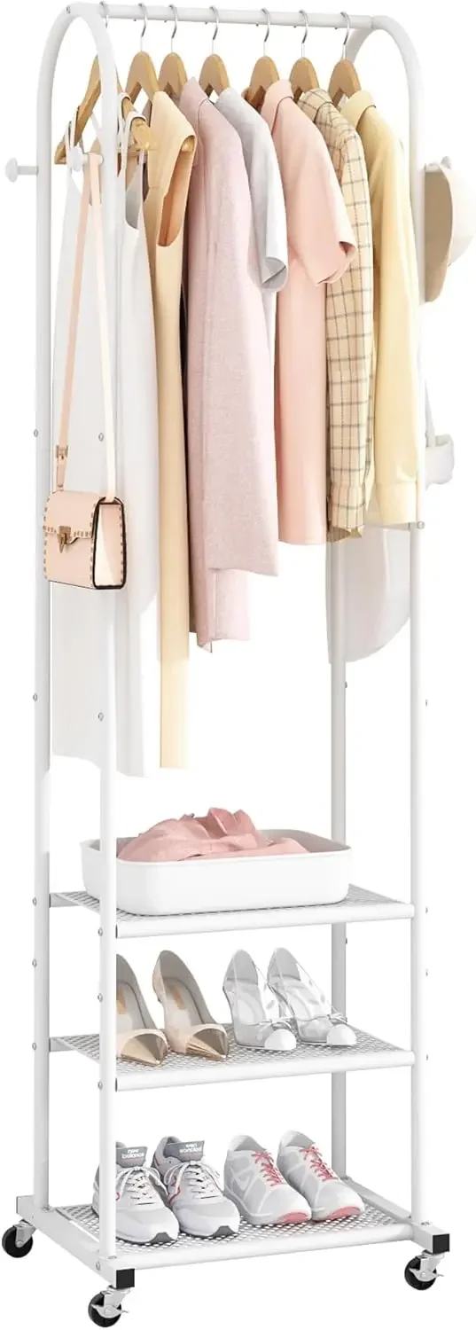 Clothing Rack With Wheels,Modern Garment Rack With 3 Metal Shelves, 71.8Inches Display Rack For Hanging Clothes, Hanging
Clothing Rack With Wheels,Modern Garment Rack With 3 Metal Shelves, 71.8Inches Display Rack For Hanging Clothes, Hanging
