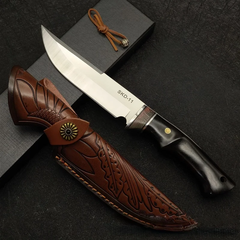 Wooden handled tactical knife, SKD-11 straight knife, sharp tool for outdoor camping, EDC survival self-defense knife
Wooden handled tactical knife, SKD-11 straight knife, sharp tool for outdoor camping, EDC survival self-defense knife