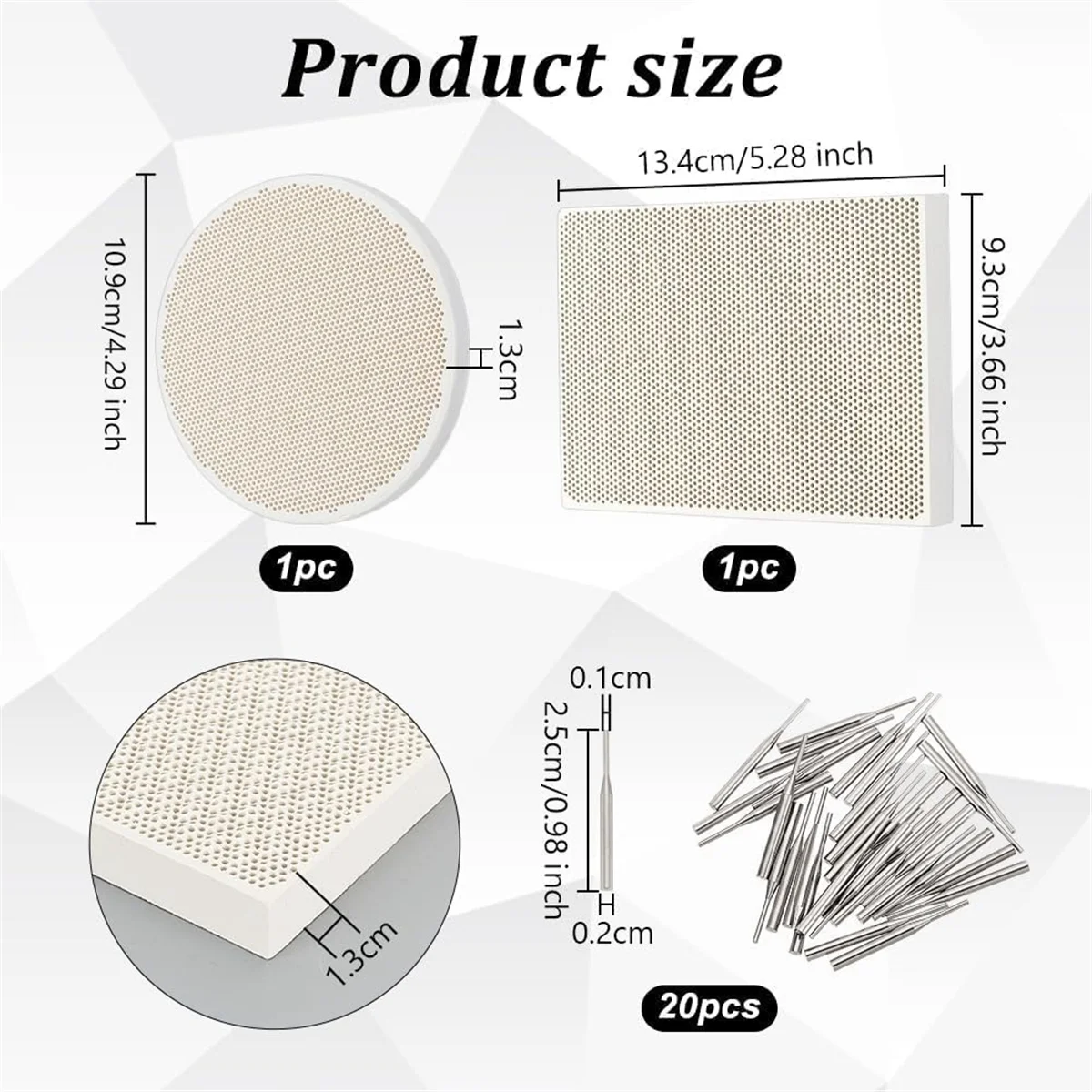 A002 2pcs Honeycomb Ceramic Soldering Boards Rectangle Round Soldering Honeycomb Panel Jewelry Making Tools Set
A002 2pcs Honeycomb Ceramic Soldering Boards Rectangle Round Soldering Honeycomb Panel Jewelry Making Tools Set
