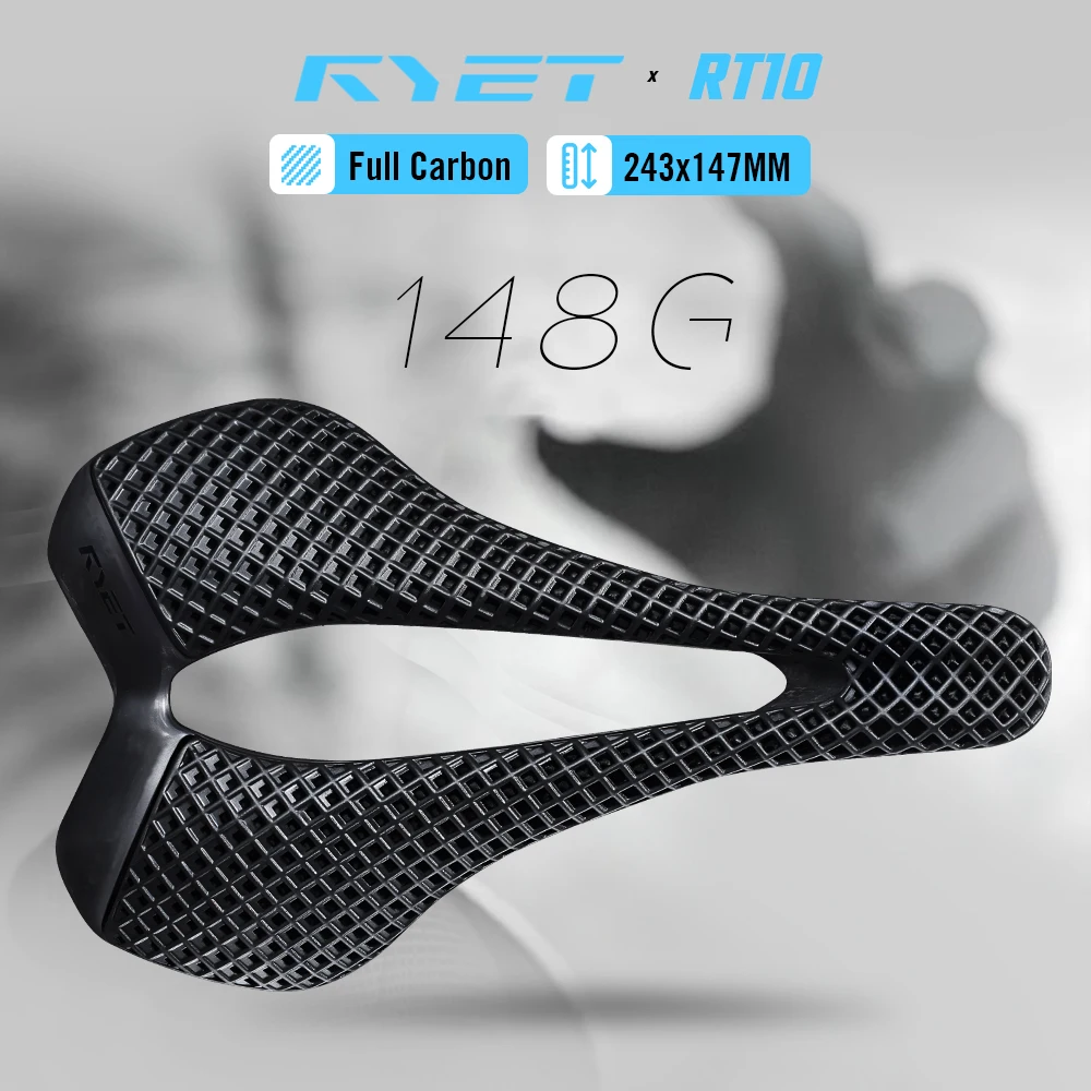 RYET 148g Ultralight 3D Printed Carbon Bike Saddle 243x147mm For Road Racing Cycling Seat Bicycle Seating Cushion Bicycle Parts
RYET 148g Ultralight 3D Printed Carbon Bike Saddle 243x147mm For Road Racing Cycling Seat Bicycle Seating Cushion Bicycle Parts
