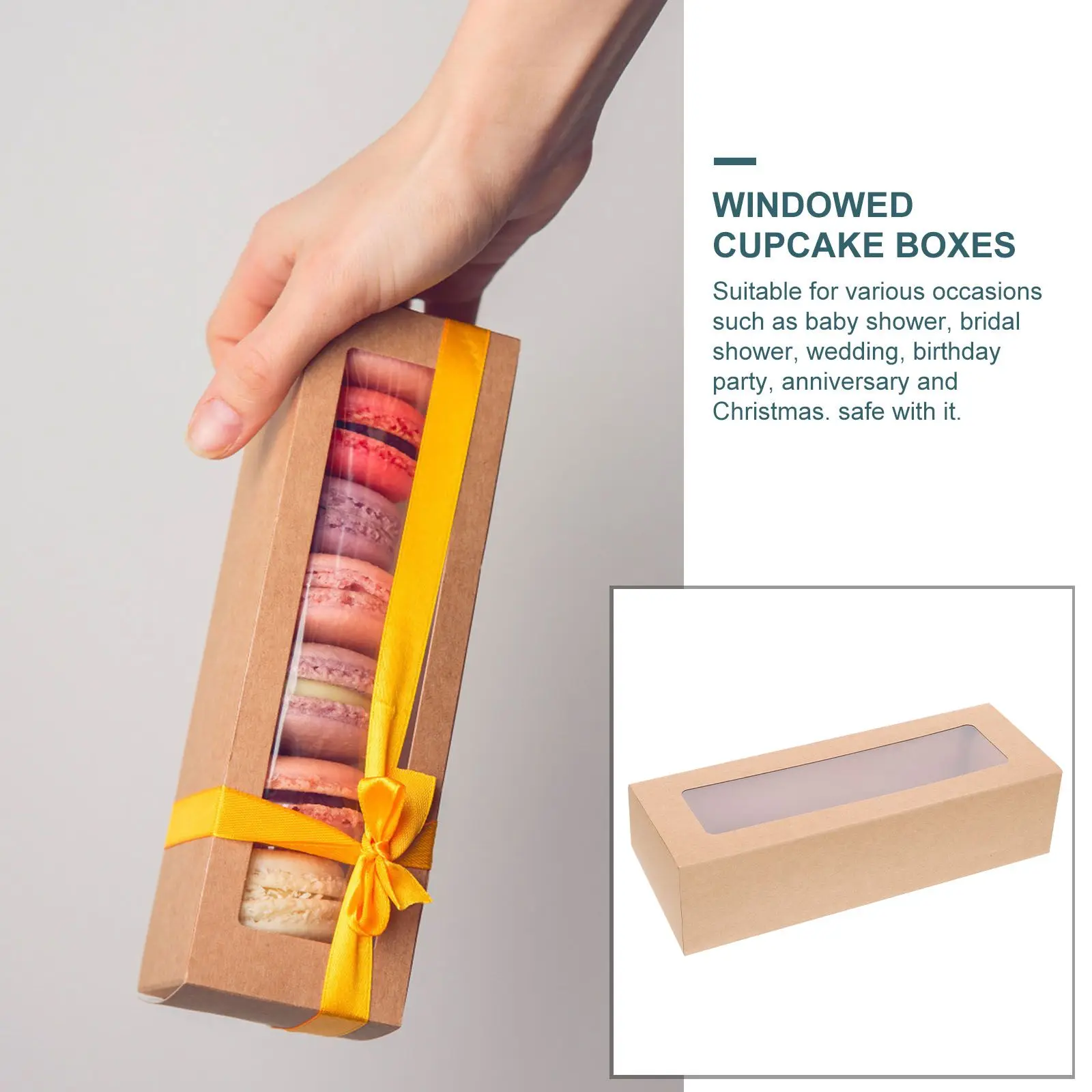 10pcs Macaron Boxes Paper Containers Windowed Cupcake Boxes Cookie Biscuits Safe Food Grade Storage Christmas Party PVC
10pcs Macaron Boxes Paper Containers Windowed Cupcake Boxes Cookie Biscuits Safe Food Grade Storage Christmas Party PVC