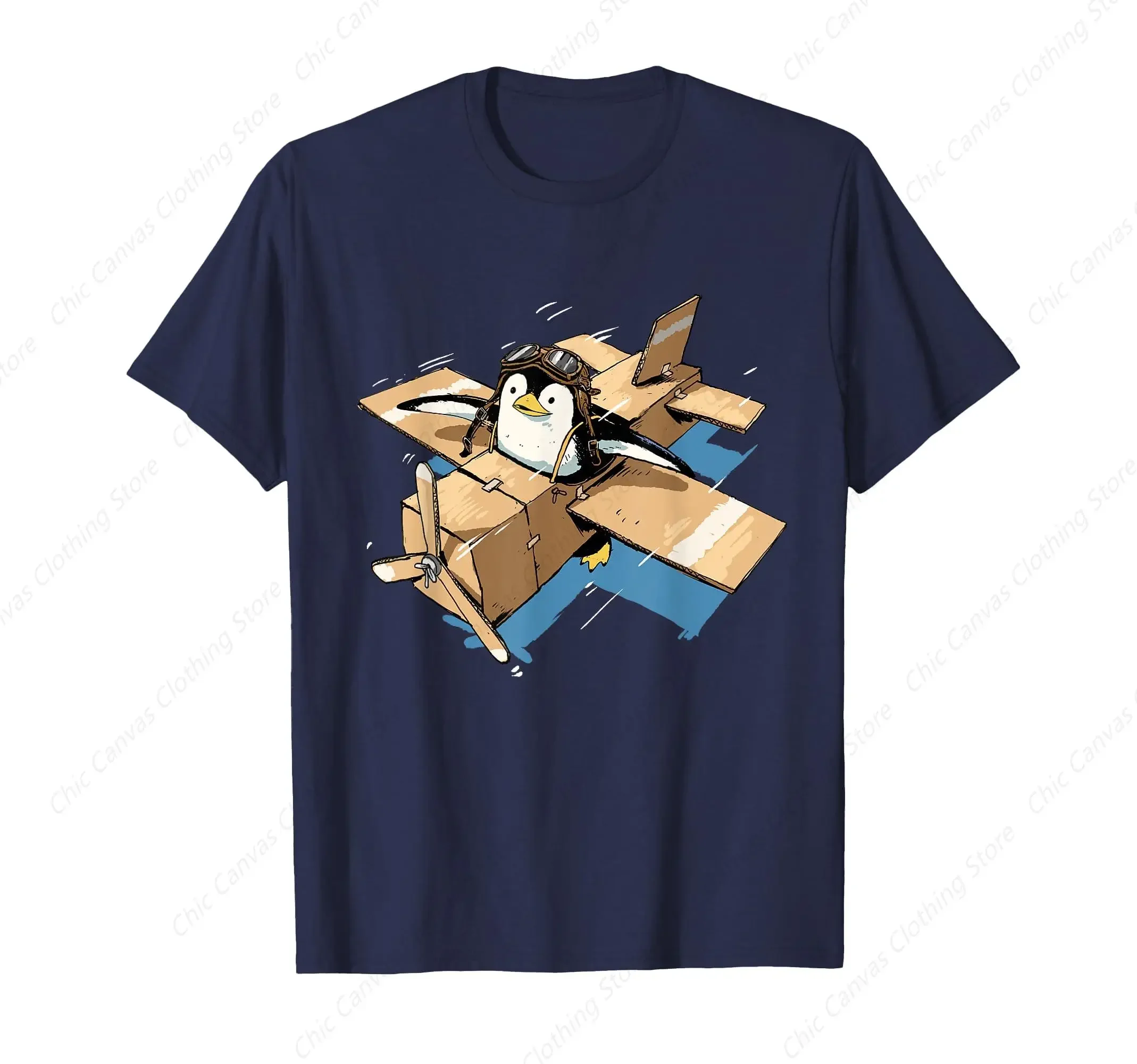 Flying Penguin Cardboard Airplane Pilot Graphic Tee Cartoon Style Short Sleeve T-Shirt
Flying Penguin Cardboard Airplane Pilot Graphic Tee Cartoon Style Short Sleeve T-Shirt
