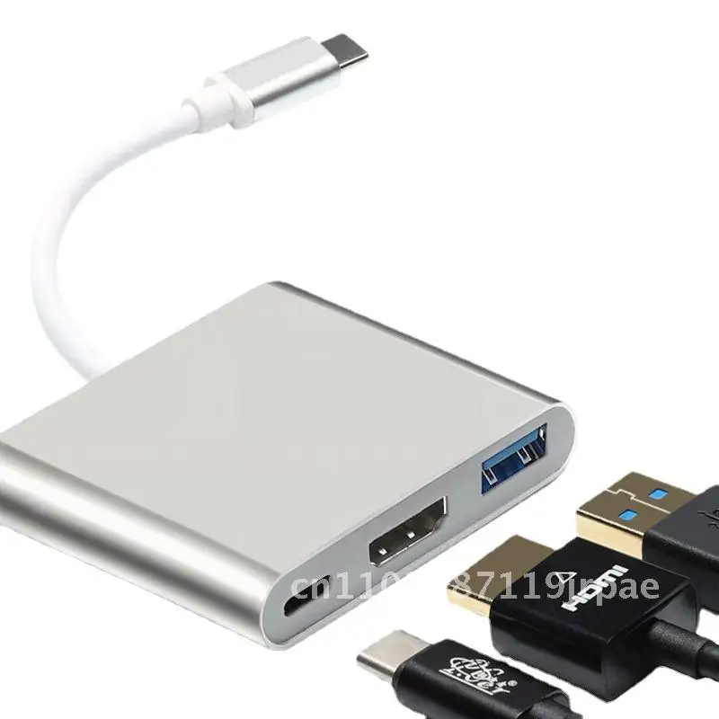 Type-C to HDMI 3-in-1 Expansion Dock Hub USB-C3.1 Converter with Charging - HUB Splitter for Data Sync And Video Output
Type-C to HDMI 3-in-1 Expansion Dock Hub USB-C3.1 Converter with Charging - HUB Splitter for Data Sync And Video Output