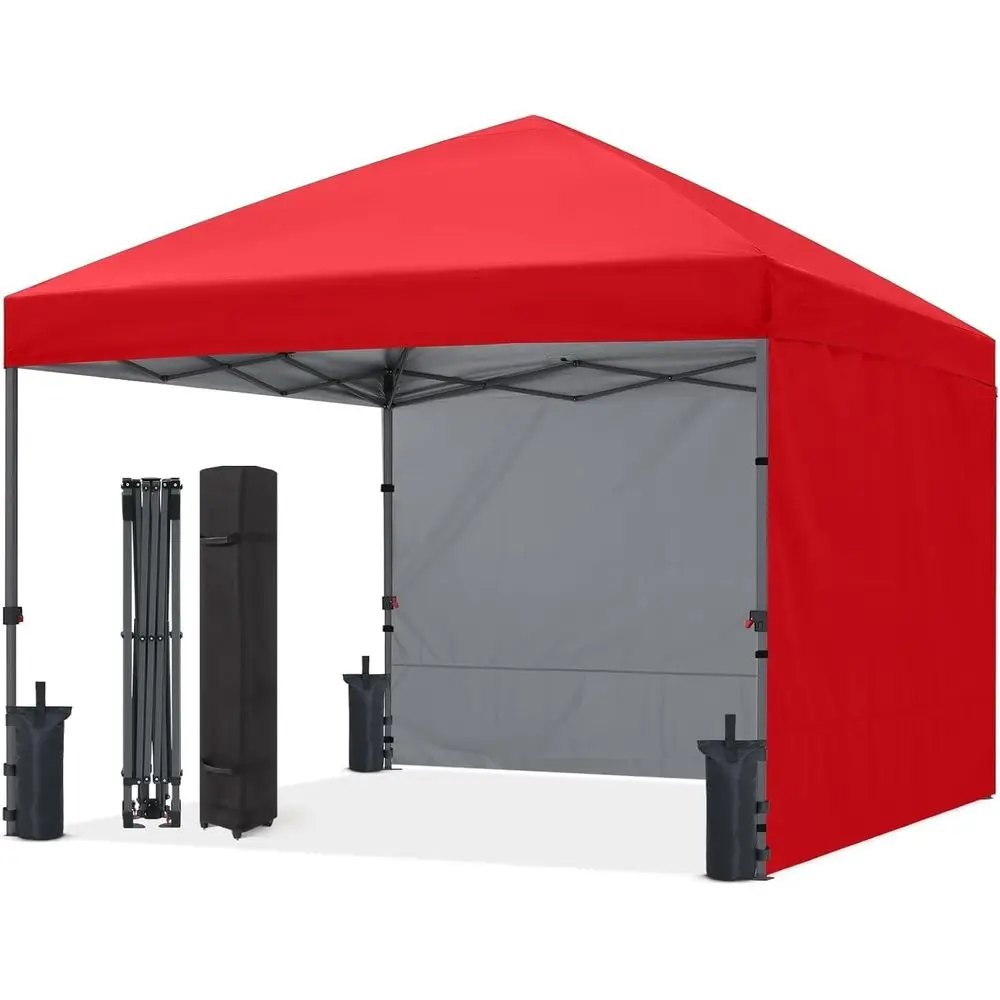 10x10 Red Outdoor Tent with 2 Sidewalls for Sun and Rain Protection
10x10 Red Outdoor Tent with 2 Sidewalls for Sun and Rain Protection