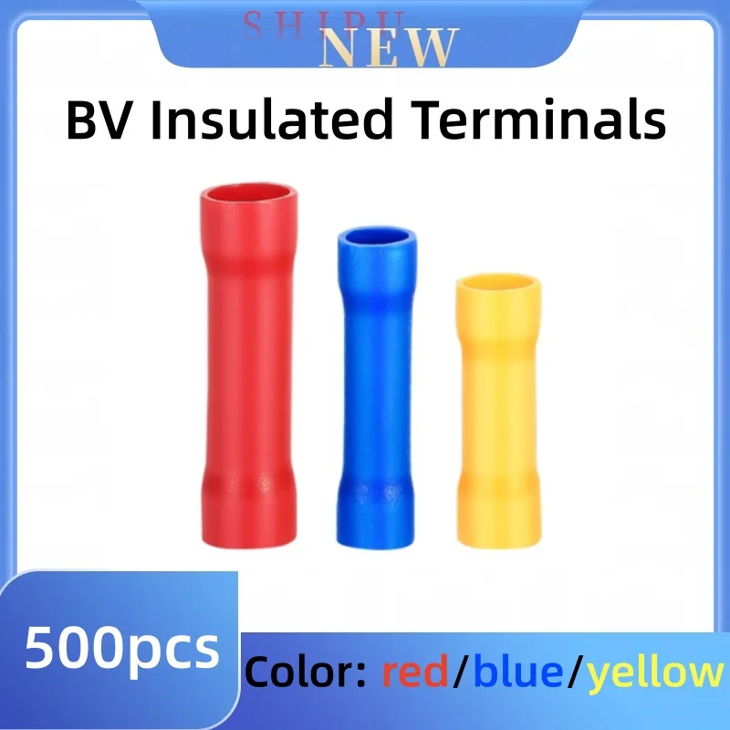 Series 500Pcs Bv: Bv1.25 / 2 / 5.5 Fully Insulated Tube-Type Cold-Pressed Wiring Terminals, Copper Wire Intermediate Connectors
Series 500Pcs Bv: Bv1.25 / 2 / 5.5 Fully Insulated Tube-Type Cold-Pressed Wiring Terminals, Copper Wire Intermediate Connectors