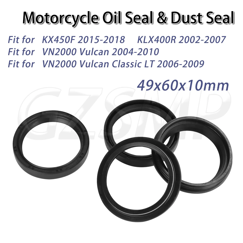 49x60x10mm Front Fork Oil Seal Dust Cover Fit for KAWASAKI KX450F 15-18 KLX400R 02-07 VN2000 2004-2010
49x60x10mm Front Fork Oil Seal Dust Cover Fit for KAWASAKI KX450F 15-18 KLX400R 02-07 VN2000 2004-2010
