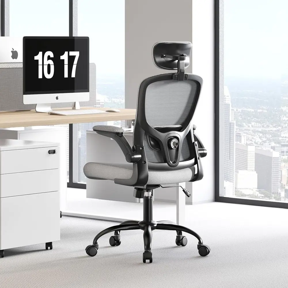 Ergonomic Oice Chair - Adjustable Lumbar Support and rest, High Back Desk Chair with lip-Up Arms or Home Oice, 90-120° & Swivel
Ergonomic Oice Chair - Adjustable Lumbar Support and rest, High Back Desk Chair with lip-Up Arms or Home Oice, 90-120° & Swivel