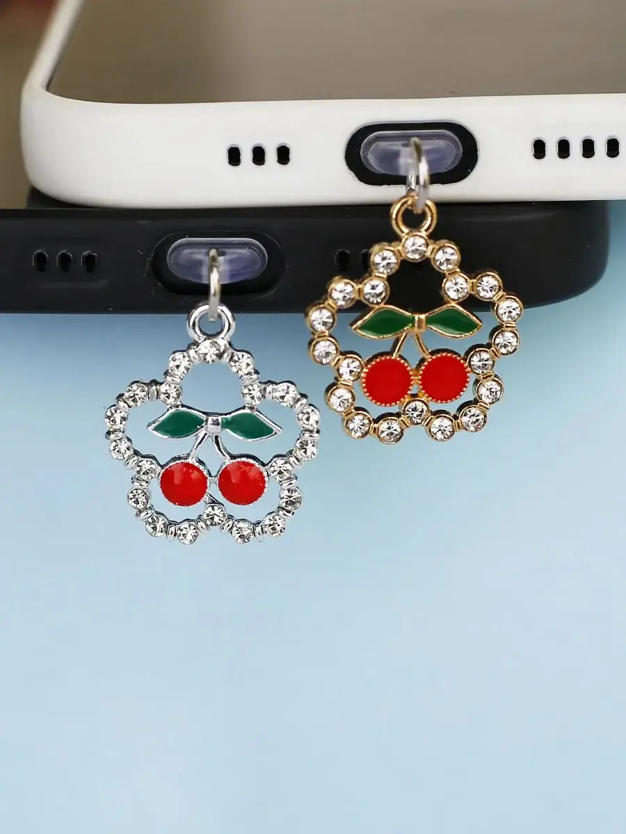 1pc Rhinestone Flower Cherry Phone Dust Plug - Sparkly Charm Pendant for iPhone & Type-C Ports Accessory Decoration
1pc Rhinestone Flower Cherry Phone Dust Plug - Sparkly Charm Pendant for iPhone & Type-C Ports Accessory Decoration