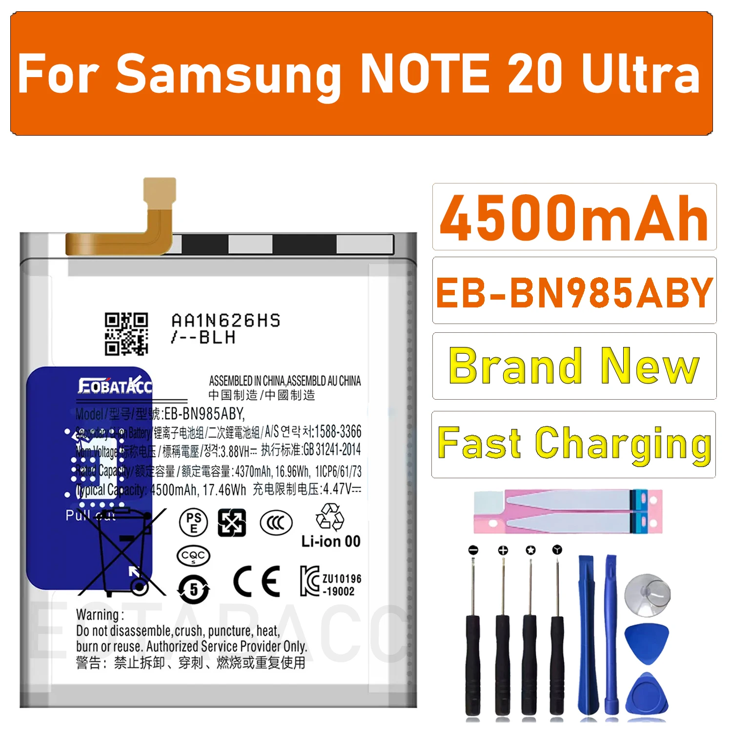 Новинка 2025 года, аккумулятор EB-BN985aby емкостью 4500 мАч для Samsung Note 20 Ultra, аккумуляторы + бесплатные инструменты
Новинка 2025 года, аккумулятор EB-BN985aby емкостью 4500 мАч для Samsung Note 20 Ultra, аккумуляторы + бесплатные инструменты