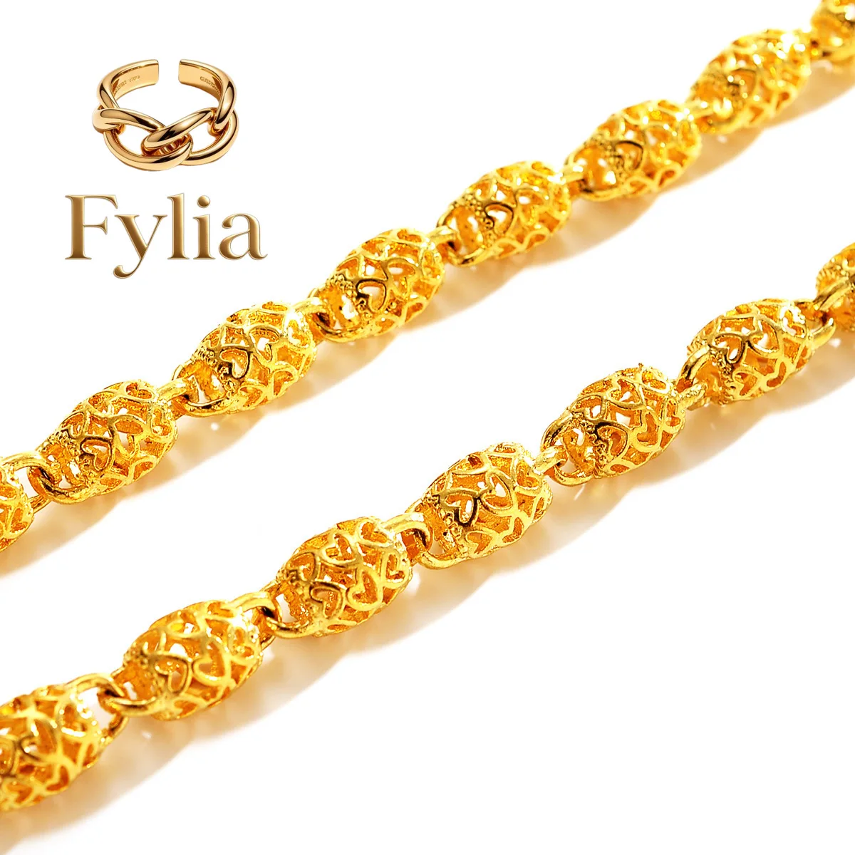 Fylia Jewelry Premium 9999 Dragon Year Gold Necklace Men's Fashion Binary Hollow Clavicle Chain 24K Real Gold Jewelry Boyfrien
Fylia Jewelry Premium 9999 Dragon Year Gold Necklace Men's Fashion Binary Hollow Clavicle Chain 24K Real Gold Jewelry Boyfrien