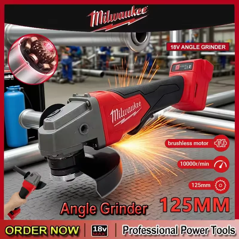 High Power M18-M14 125mm Milwaukee Brushless Angle Grinder Polishing Cutting Machine No-Lock Paddle Switch Electric Cordless
High Power M18-M14 125mm Milwaukee Brushless Angle Grinder Polishing Cutting Machine No-Lock Paddle Switch Electric Cordless