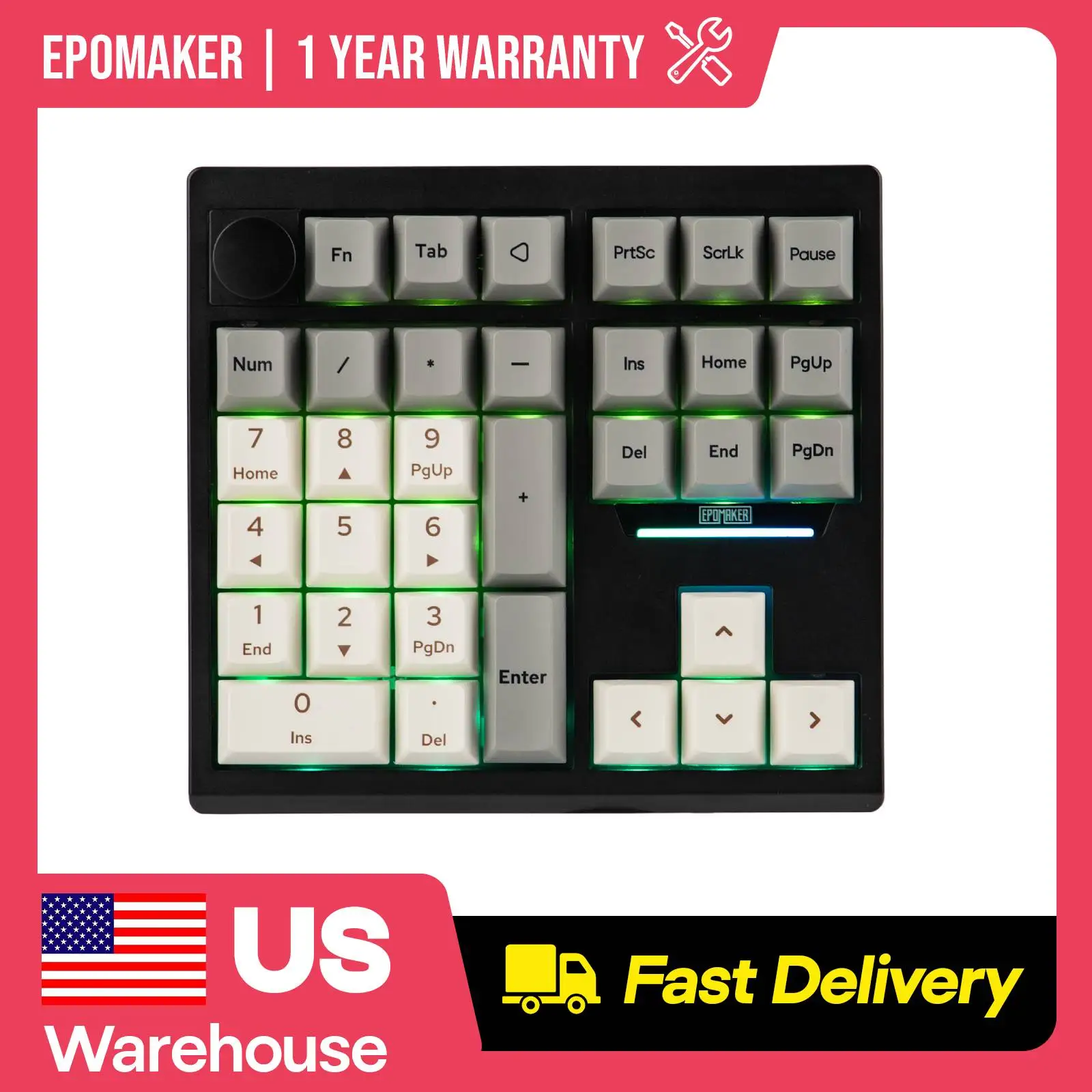 EPOMAKER TH33 QMK/VIA Wired/BT/2.4G Wireless Mechanical Numpad 30% Layout Hot-Swap Number Pad with Arrow Keys & Knob for PC/Mac
EPOMAKER TH33 QMK/VIA Wired/BT/2.4G Wireless Mechanical Numpad 30% Layout Hot-Swap Number Pad with Arrow Keys & Knob for PC/Mac