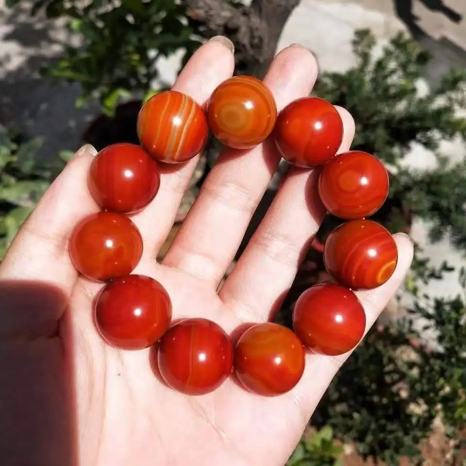 Natural Authentic Warring States Red Agate Bead Single Ring Bracelet Men's Simple and Versatile Hand String Jewelry
Natural Authentic Warring States Red Agate Bead Single Ring Bracelet Men's Simple and Versatile Hand String Jewelry