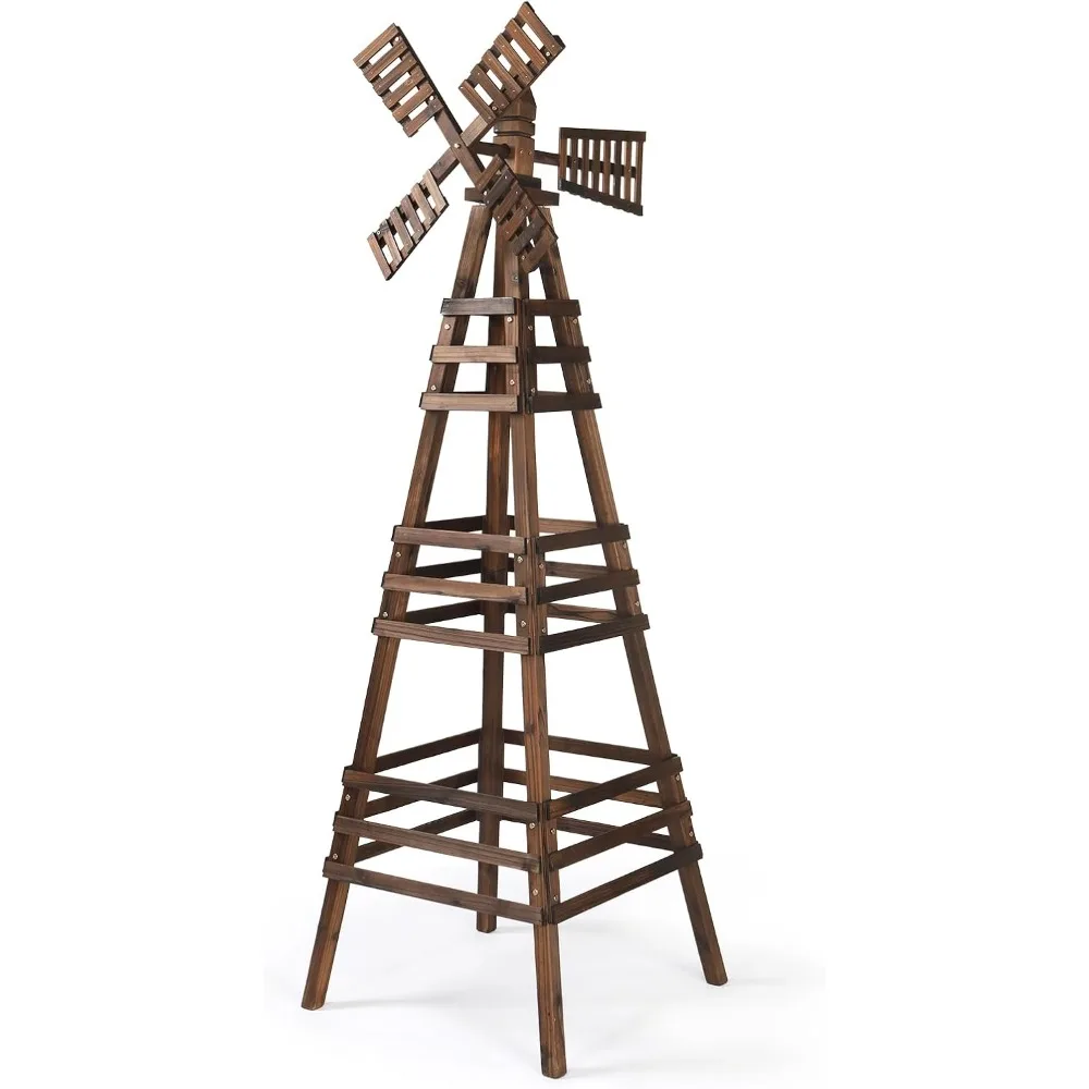 Wooden Windmill, Weather-Proof Wind Spinner, Outdoor Wind Mill for Garden Lawn Patio Decoration (Carbonized, Large) 
Wooden Windmill, Weather-Proof Wind Spinner, Outdoor Wind Mill for Garden Lawn Patio Decoration (Carbonized, Large)