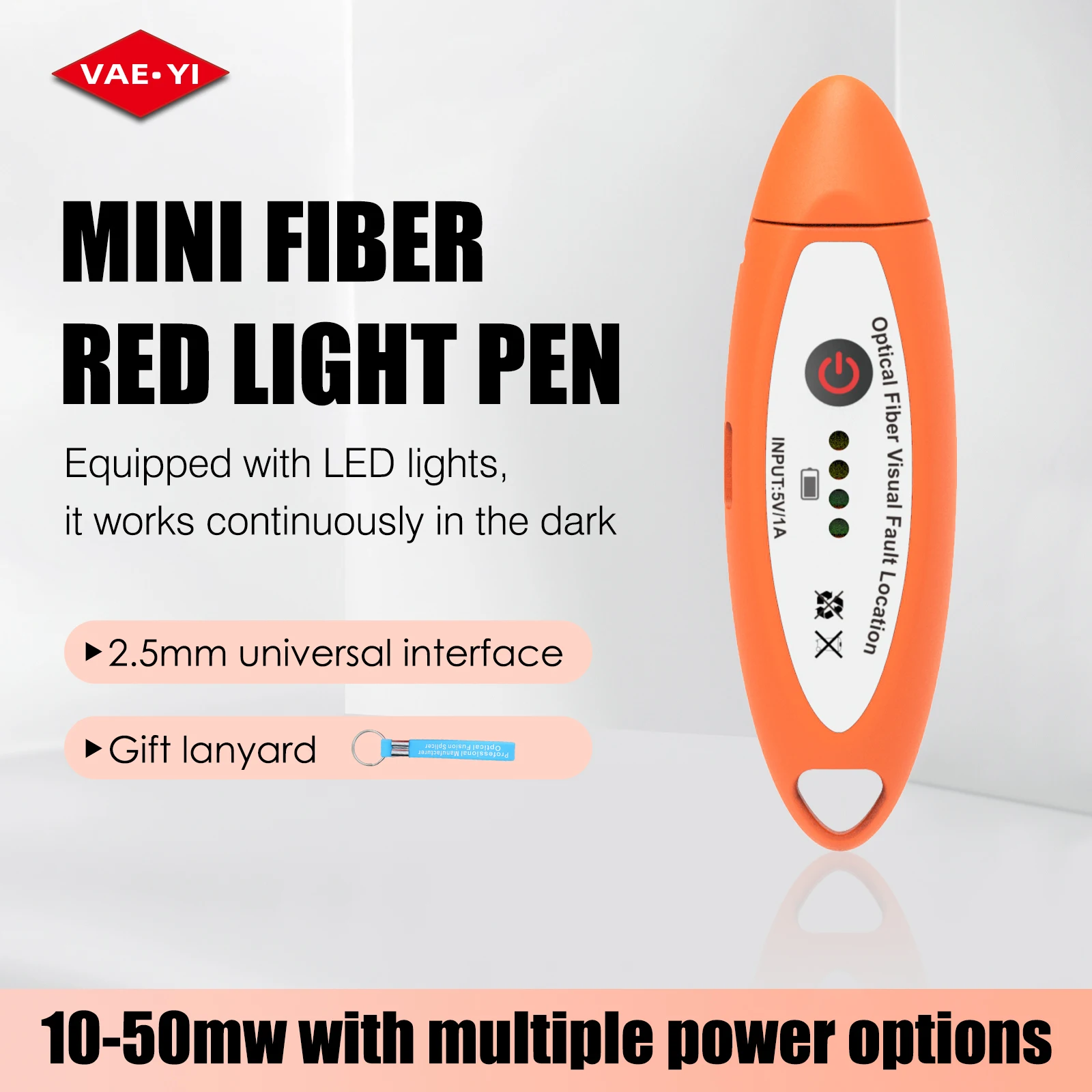 VAEYI 50MW/30MW/20MW/10MW Visual Fault Locator Fiber Optic Cable Tester 8-45Km Range SC/ST/FC/LC Optic
VAEYI 50MW/30MW/20MW/10MW Visual Fault Locator Fiber Optic Cable Tester 8-45Km Range SC/ST/FC/LC Optic