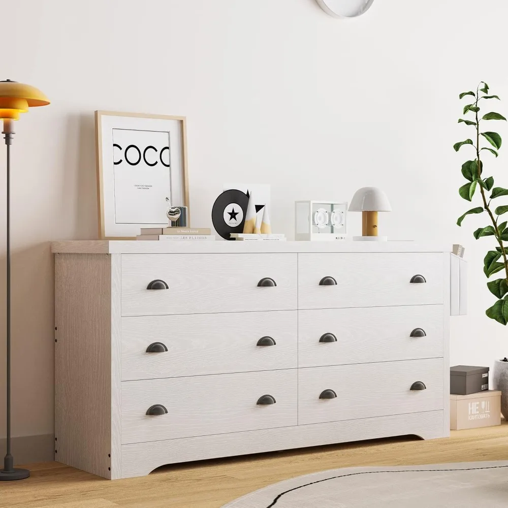 LIKIMIO Dresser for Bedroom 6 Drawer with Charging Station, TV Stand Storage Chest of Drawers for Living Room Hallway ,White
LIKIMIO Dresser for Bedroom 6 Drawer with Charging Station, TV Stand Storage Chest of Drawers for Living Room Hallway ,White