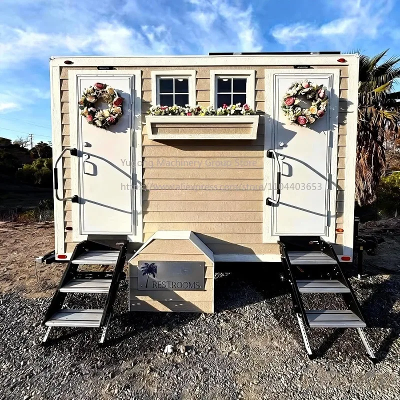 Portable Restroom Trailer Towable Toilet Trailer with Dual Stalls Mobile Porta Potty for Events Construction Outdoor Use
Portable Restroom Trailer Towable Toilet Trailer with Dual Stalls Mobile Porta Potty for Events Construction Outdoor Use