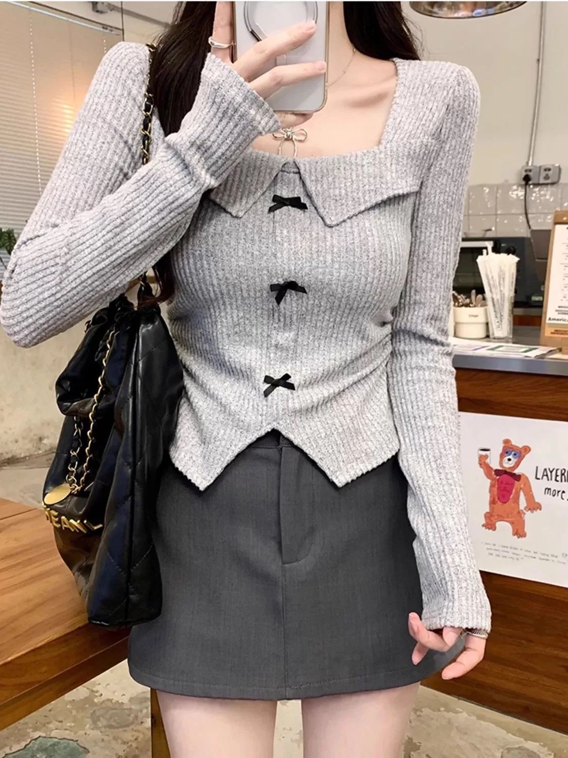 Sweet Style Square Collar Knitted Sweater Women's Spring Autumn New Waist Cinched Pleated Asymmetrical Top Trendy Korean Version
Sweet Style Square Collar Knitted Sweater Women's Spring Autumn New Waist Cinched Pleated Asymmetrical Top Trendy Korean Version