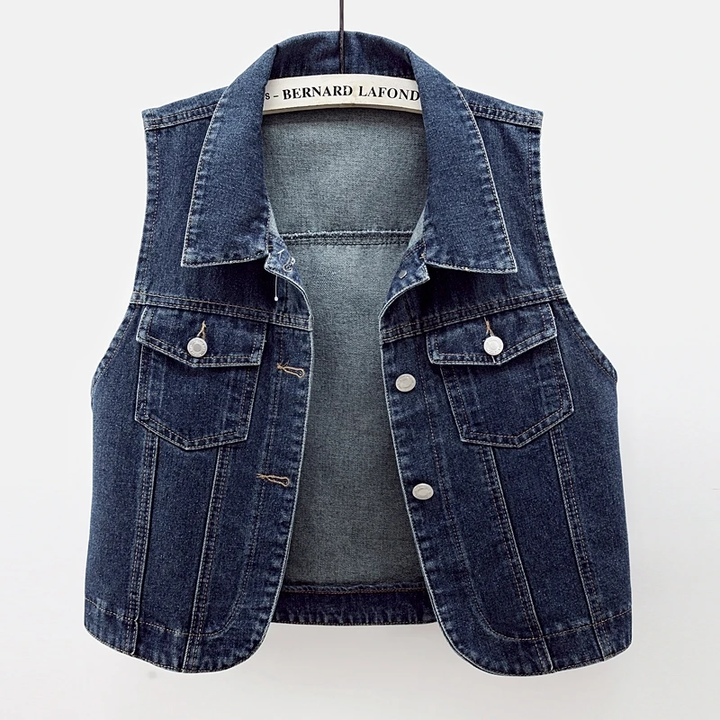 Spring Summer Thin Vintage Blue Denim Vest Women Slim Short Cowboy Waistcoat Korean Pocket Sleeveless Jeans Jacket Coat Female
Spring Summer Thin Vintage Blue Denim Vest Women Slim Short Cowboy Waistcoat Korean Pocket Sleeveless Jeans Jacket Coat Female