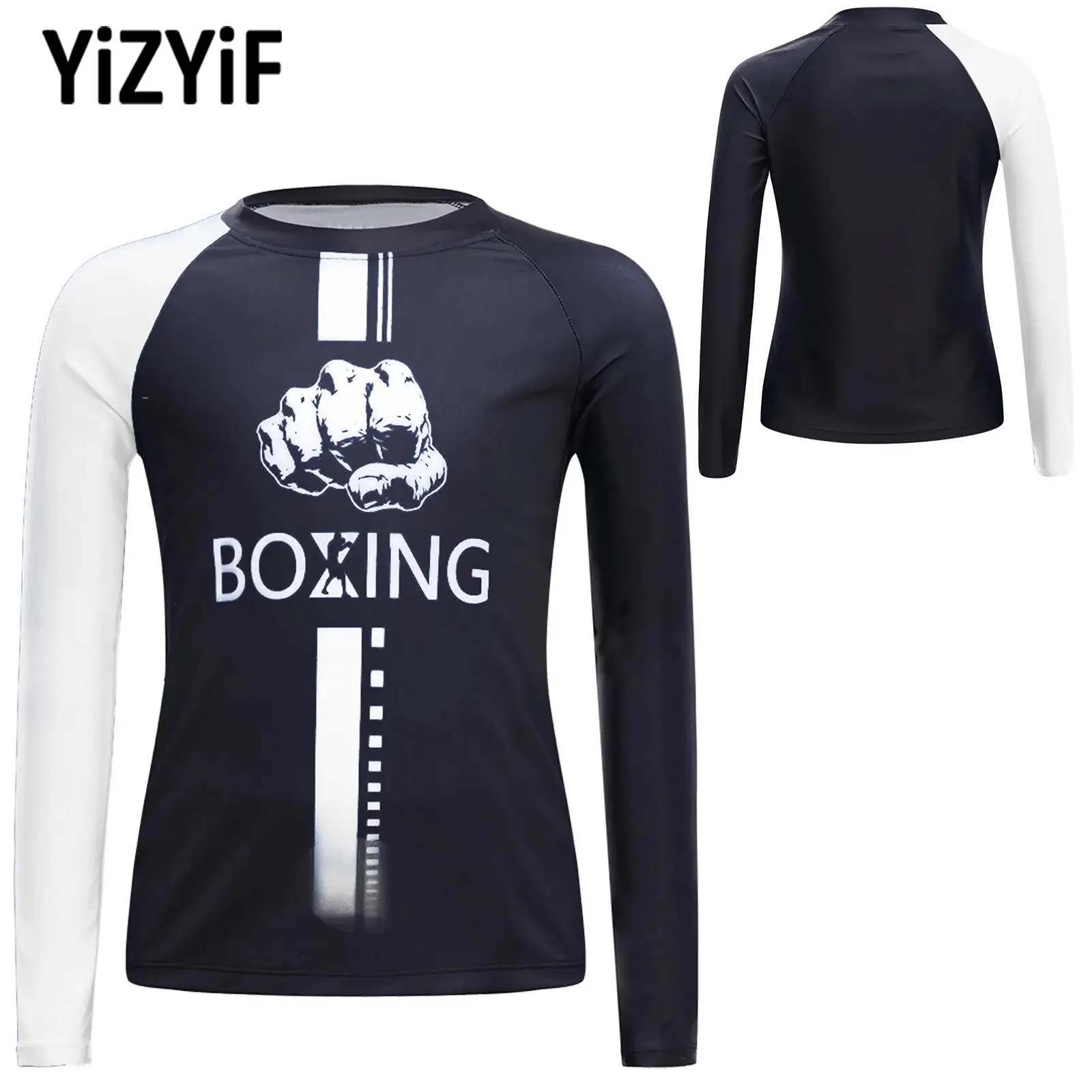 Child Boys Boxing Tops Training Kickboxing Costume Long Sleeve Letter Printed Muay Thai T-shirt for Cycling Workout Sportswear
Child Boys Boxing Tops Training Kickboxing Costume Long Sleeve Letter Printed Muay Thai T-shirt for Cycling Workout Sportswear