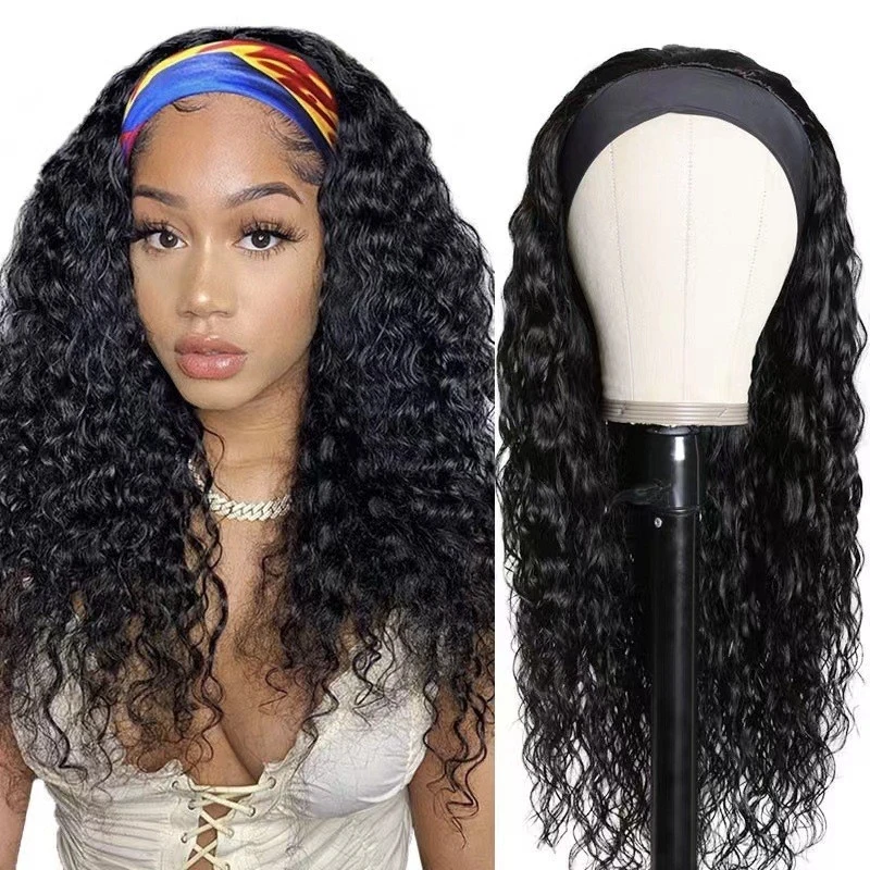 Women's synthetic high-temperature fiber ice silk headband , African small curly hair wig
Women's synthetic high-temperature fiber ice silk headband , African small curly hair wig