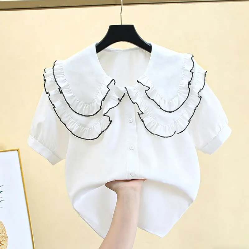 Girls Short Sleeved Shirt Summer 2026 New Item Zhongda Childrens Shirt Childrens Doll Collar Princess Shirt Base Top
Girls Short Sleeved Shirt Summer 2026 New Item Zhongda Childrens Shirt Childrens Doll Collar Princess Shirt Base Top