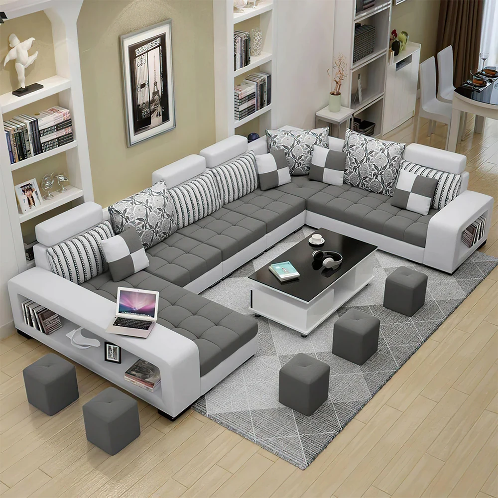 Linlamlim Dark Grey & Light Grey Fabric Sectional Couch With Chaise, U-Shape Coth Living Room Sofa With Stools Home Furniture
Linlamlim Dark Grey & Light Grey Fabric Sectional Couch With Chaise, U-Shape Coth Living Room Sofa With Stools Home Furniture