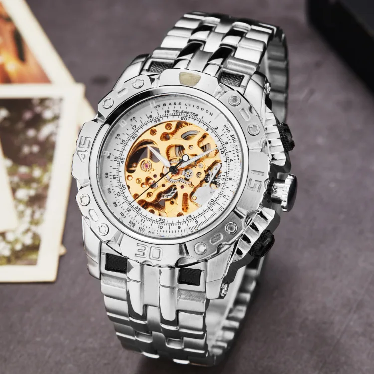 Big Heavy Skeleton Quartz Watch Tactical Screw Bezel Tachymeter Dial Stainless Steel Band Sport Mechanical Look Wristwatch
Big Heavy Skeleton Quartz Watch Tactical Screw Bezel Tachymeter Dial Stainless Steel Band Sport Mechanical Look Wristwatch