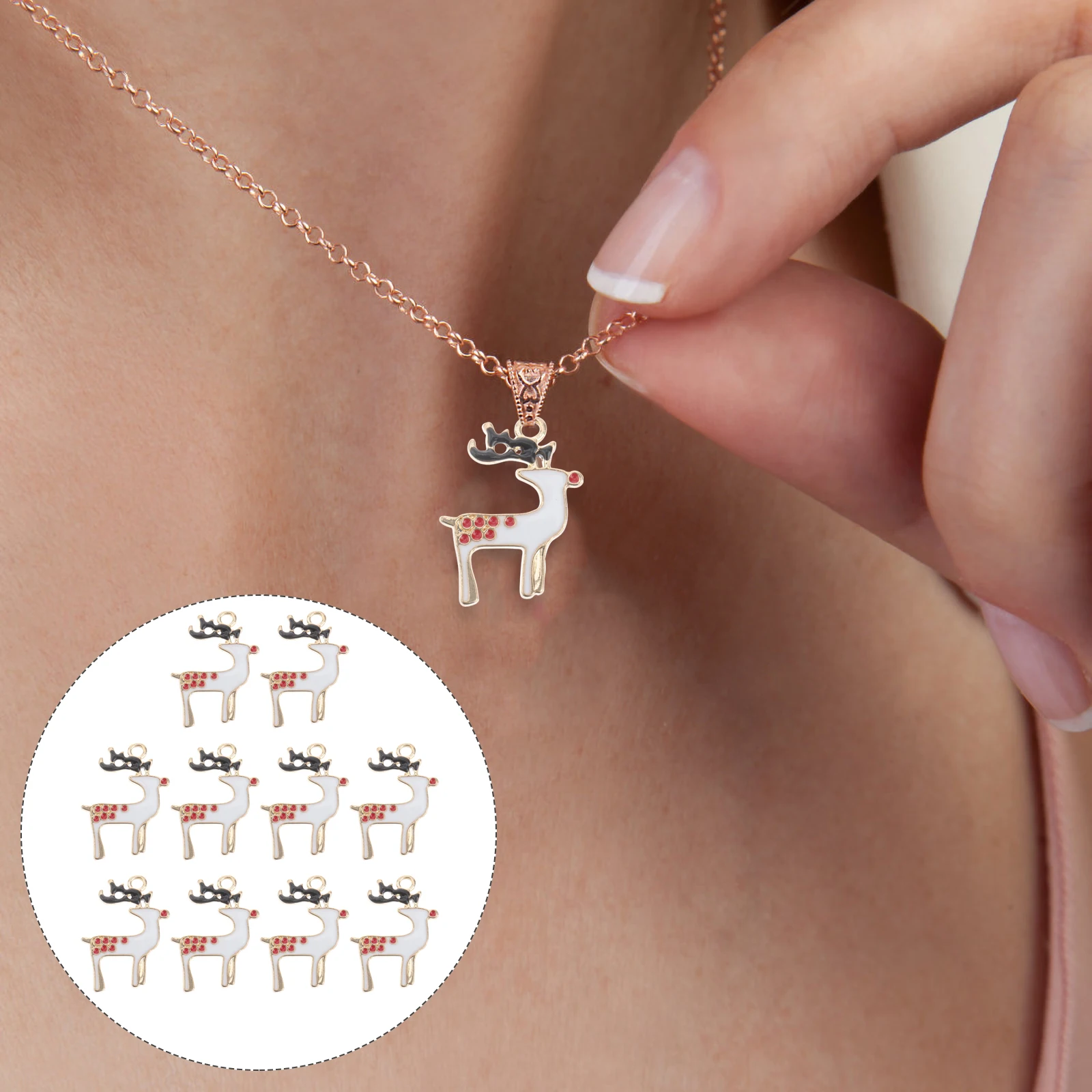 Christmas Deer naments 3D Enamel Charms Jewelry Making Pendants Necklace Bracelet Keychain Accessories Holiday Scrapbooking
Christmas Deer naments 3D Enamel Charms Jewelry Making Pendants Necklace Bracelet Keychain Accessories Holiday Scrapbooking