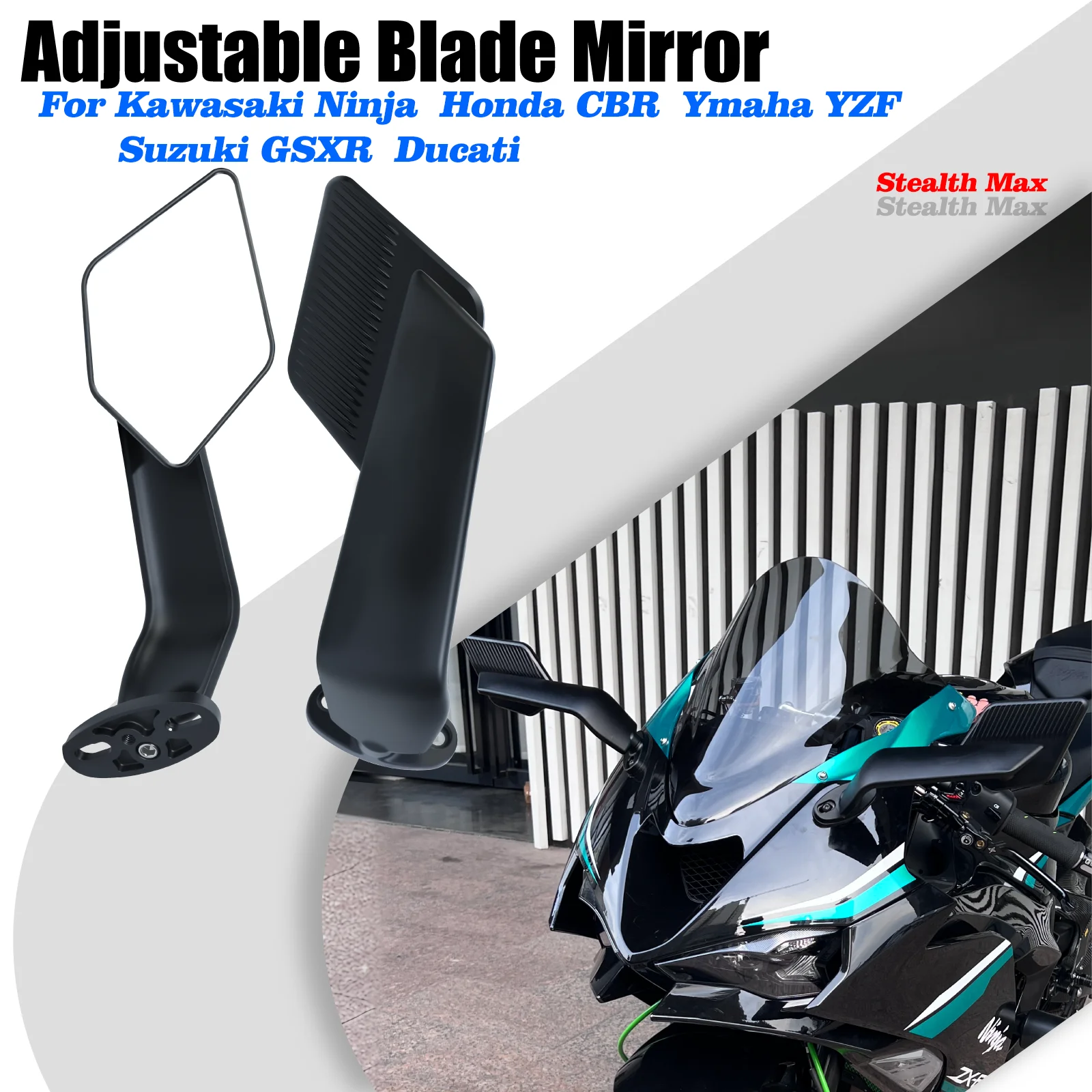 Motorcycle Mirror Modified Wind Wing Adjustable Rotating Rearview Mirror For YAMAHA YZF R6 R1 R25 R3 R125 R15 for Honda Kawasaki