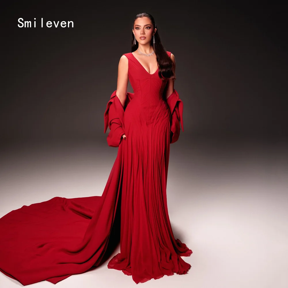 Smileven Luxury Mermaid Prom Dress Sexy V Neck Party Gowns Noval Appliques Pleat Formal Occassion Dress Customized 2026
Smileven Luxury Mermaid Prom Dress Sexy V Neck Party Gowns Noval Appliques Pleat Formal Occassion Dress Customized 2026