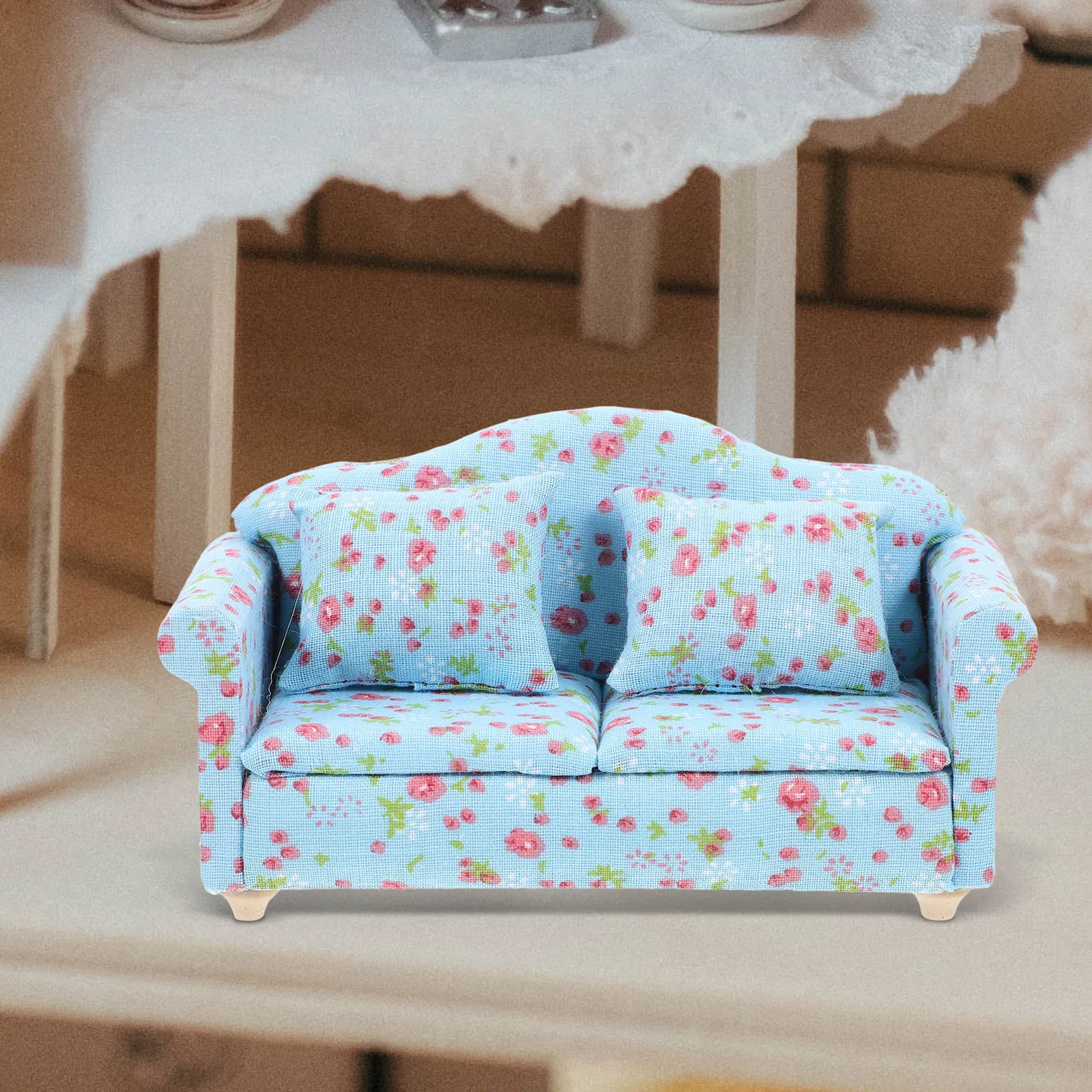 Miniature Wood and Cloth Sofa Decor for Mini House Vintage Style Compact Realistic Living Room Furniture Adornment Small Home
Miniature Wood and Cloth Sofa Decor for Mini House Vintage Style Compact Realistic Living Room Furniture Adornment Small Home