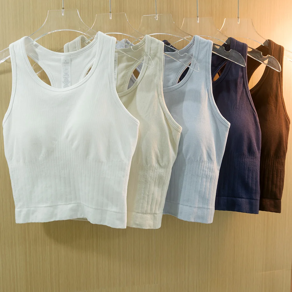 Женская бесшовная майка для занятий йогой и тренажерным залом, спортивный топ, двухслойный в рубчик, встроенный бюстгальтер, впитывающий пот, формирующая талию, тренировочная рубашка
Женская бесшовная майка для занятий йогой и тренажерным залом, спортивный топ, двухслойный в рубчик, встроенный бюстгальтер, впитывающий пот, формирующая талию, тренировочная рубашка