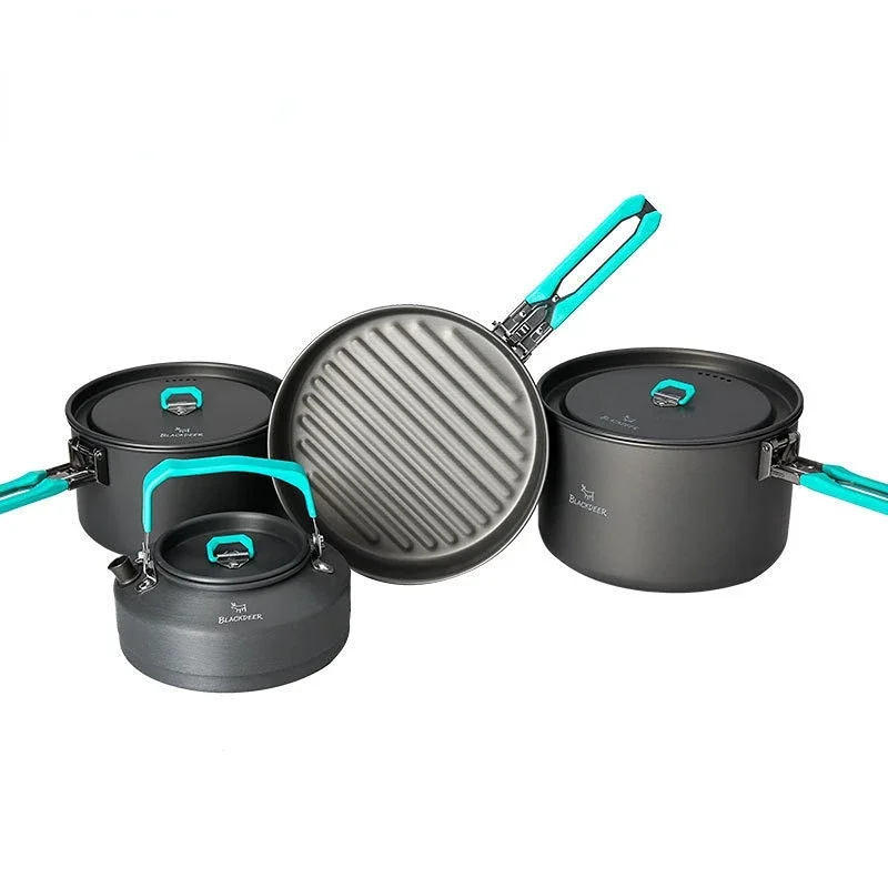 2024 New Outdoor Camping Tableware Set Picnic 2 Pot 1 Frypan 1 Kettle Alumina Durable Cookware Folding Cooking Set
2024 New Outdoor Camping Tableware Set Picnic 2 Pot 1 Frypan 1 Kettle Alumina Durable Cookware Folding Cooking Set