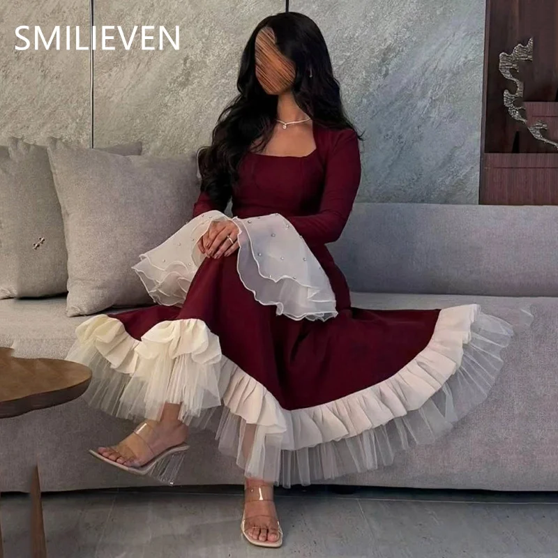 Smileven Burgundy Modest A-line Puff Sleeves Short Prom Dresses Lurxury Formal Occasion Gown Birthday Gift 2025 Customized
Smileven Burgundy Modest A-line Puff Sleeves Short Prom Dresses Lurxury Formal Occasion Gown Birthday Gift 2025 Customized
