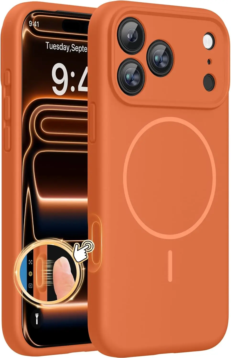 Магнитный чехол для iPhone 17 Pro Max с силиконовой защитой камеры, ударопрочный, толщина 3,0 мм, оранжевый
Магнитный чехол для iPhone 17 Pro Max с силиконовой защитой камеры, ударопрочный, толщина 3,0 мм, оранжевый