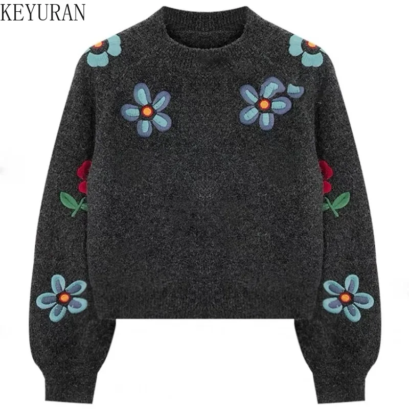 New Autumn Winter Vintage Flower Jacquard Sweater Women Streetwear Long Sleeve Casual Loose Pullover Knitwear Tops Ladies Jumper
New Autumn Winter Vintage Flower Jacquard Sweater Women Streetwear Long Sleeve Casual Loose Pullover Knitwear Tops Ladies Jumper
