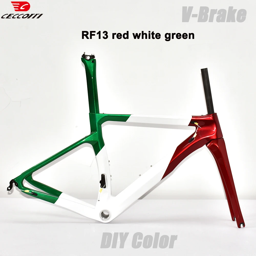 CECCOTTI RF13 Model DIY Color Full Carbon Road Bike Frame BB68 Thread V Brake 700C Bicycle Frameset
CECCOTTI RF13 Model DIY Color Full Carbon Road Bike Frame BB68 Thread V Brake 700C Bicycle Frameset
