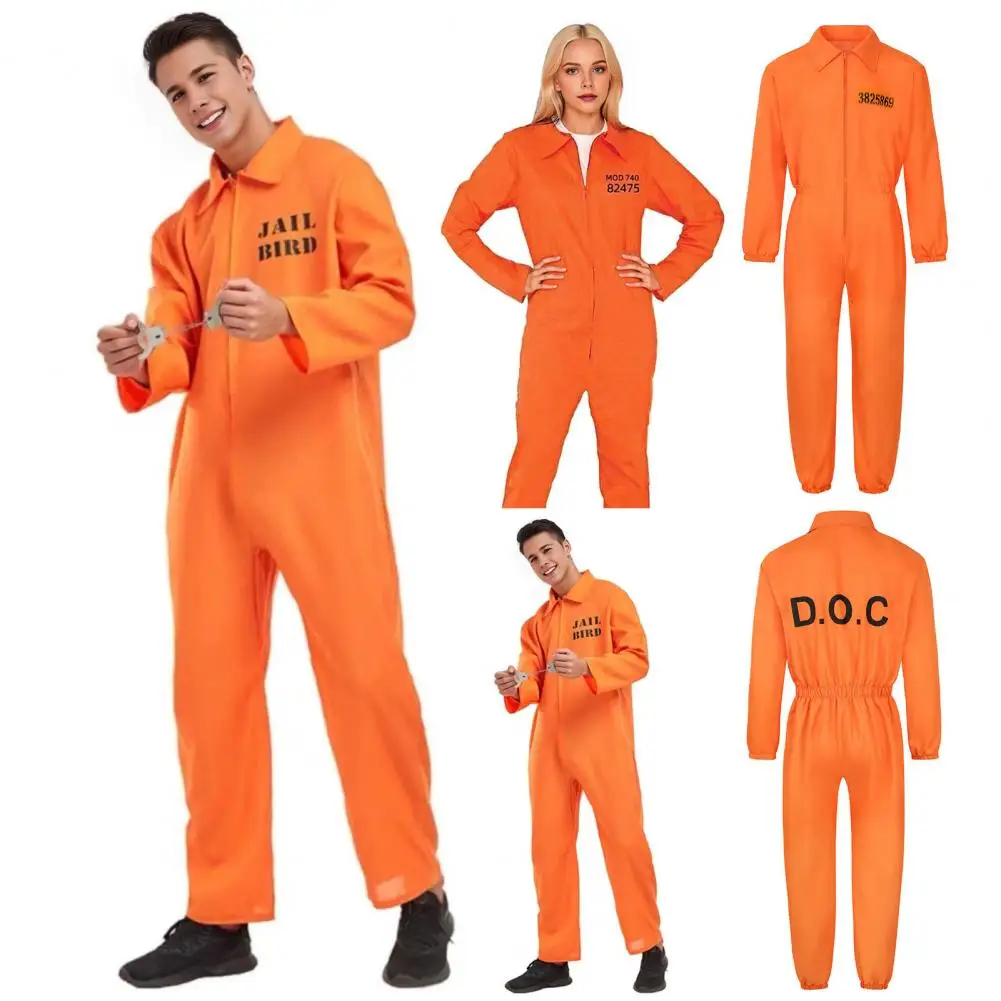 Halloween Prisoner Cosplay Jumpsuit With Manacle Halloween Unisex Role Play Outfit Lapel Zipper Festivals Parties Shows Costume
Halloween Prisoner Cosplay Jumpsuit With Manacle Halloween Unisex Role Play Outfit Lapel Zipper Festivals Parties Shows Costume