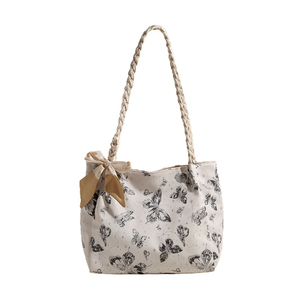 New Summer Large Capacity Shoulder Bag Butterfly Print Casual Tote Bags Fashion Student Commuter Handbag with Ribbon Decoration
New Summer Large Capacity Shoulder Bag Butterfly Print Casual Tote Bags Fashion Student Commuter Handbag with Ribbon Decoration