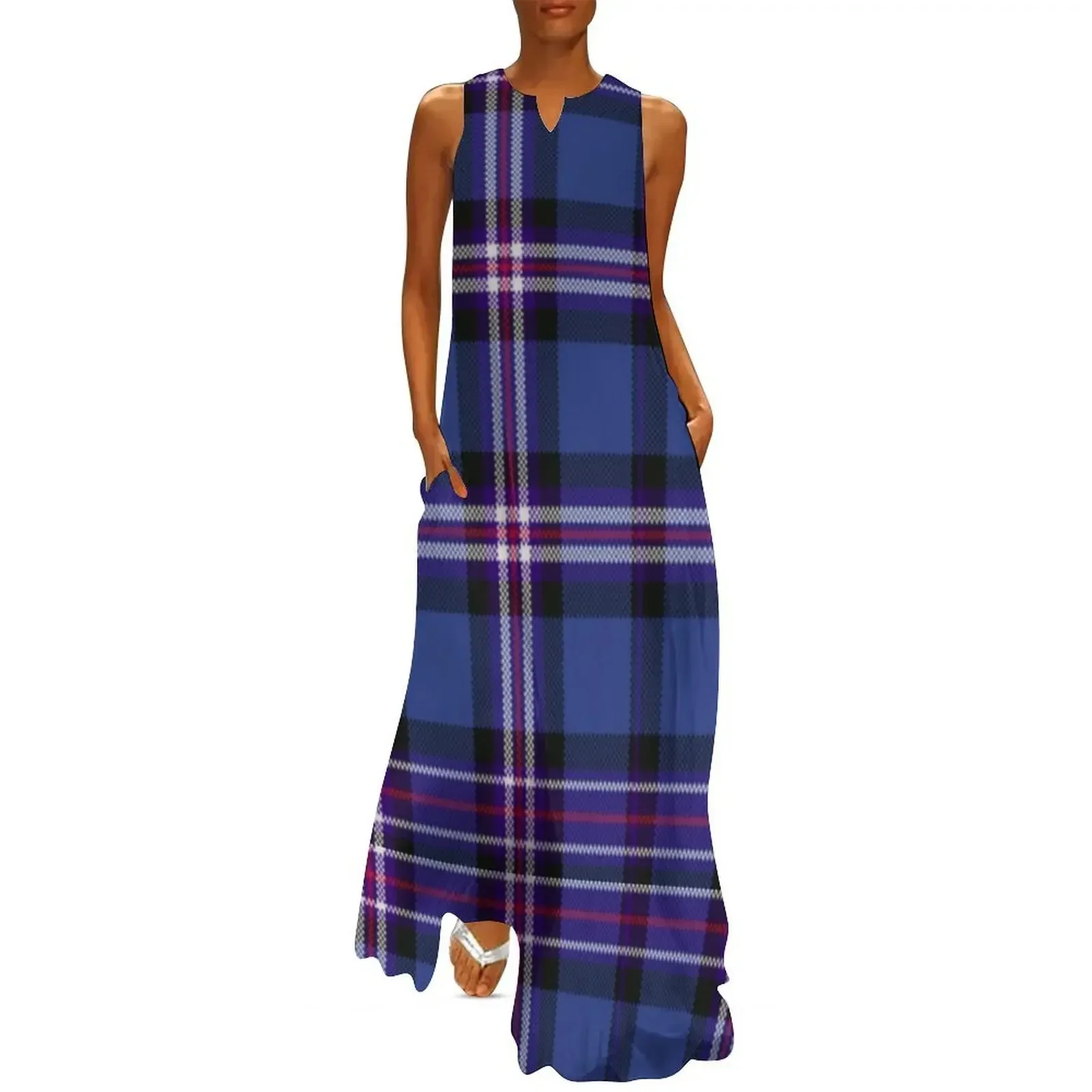 Tartan of Rangers Scotland blue background with red white and blue lines and black Long Dress summer dress for women 2025 Dress
Tartan of Rangers Scotland blue background with red white and blue lines and black Long Dress summer dress for women 2025 Dress