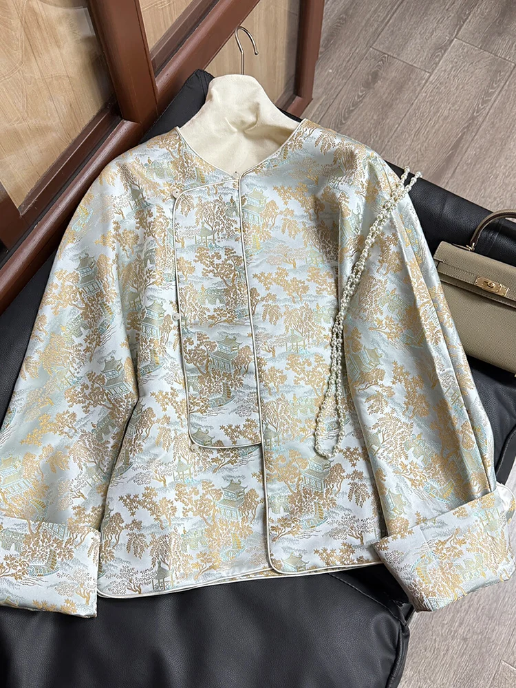 Новая высококачественная женская куртка в китайском стиле с вышивкой Сун Цзинь, ретро-топ в стиле дзен, тщательно выполненный дизайн
Новая высококачественная женская куртка в китайском стиле с вышивкой Сун Цзинь, ретро-топ в стиле дзен, тщательно выполненный дизайн