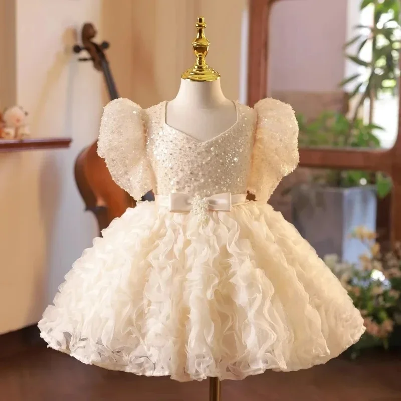 New Sequin Child Birthday Party Sparkly Girl Wedding Party Dress Bow Flower Girl Dress Cute Baby Dress First Gown
New Sequin Child Birthday Party Sparkly Girl Wedding Party Dress Bow Flower Girl Dress Cute Baby Dress First Gown