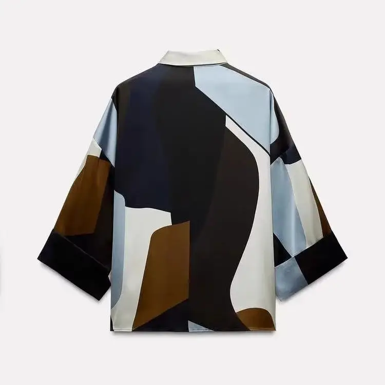 Spring 2025 Women's Faion Simple Silk Satin Feel Printed irt Commute Sle Loose Fit Long Sve Collar Regular Length
Spring 2025 Women's Faion Simple Silk Satin Feel Printed irt Commute Sle Loose Fit Long Sve Collar Regular Length