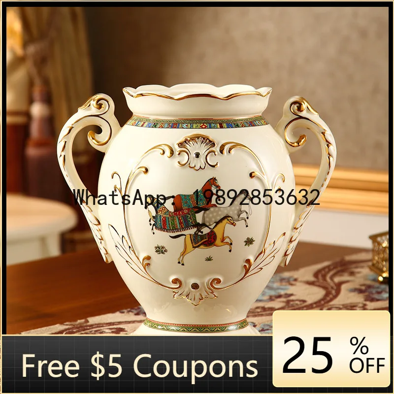 Z4 Ceramic Vase Ornament TV Cabinet Corner Table Flower Arrangement Dried Flowers American Style Dining Table Home Decoration
Z4 Ceramic Vase Ornament TV Cabinet Corner Table Flower Arrangement Dried Flowers American Style Dining Table Home Decoration